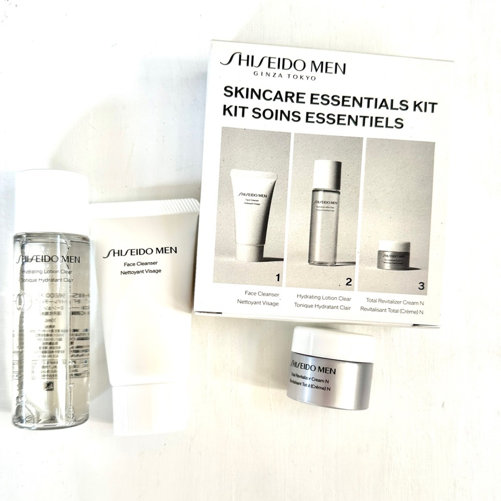 New SHISEIDO MEN travel size cosmetics from Japan Airlines JAL First Class